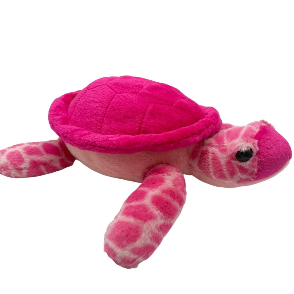 Wild Republic Pink Sea Turtle Plush Stuffed Animal Pink Patterned 2013 K&M